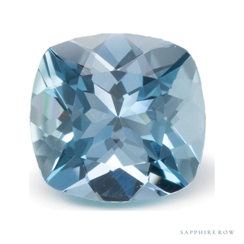 0.78 ct natural blue aquamarine from Nigeria, cushion cut | Sapphire Row · cut7