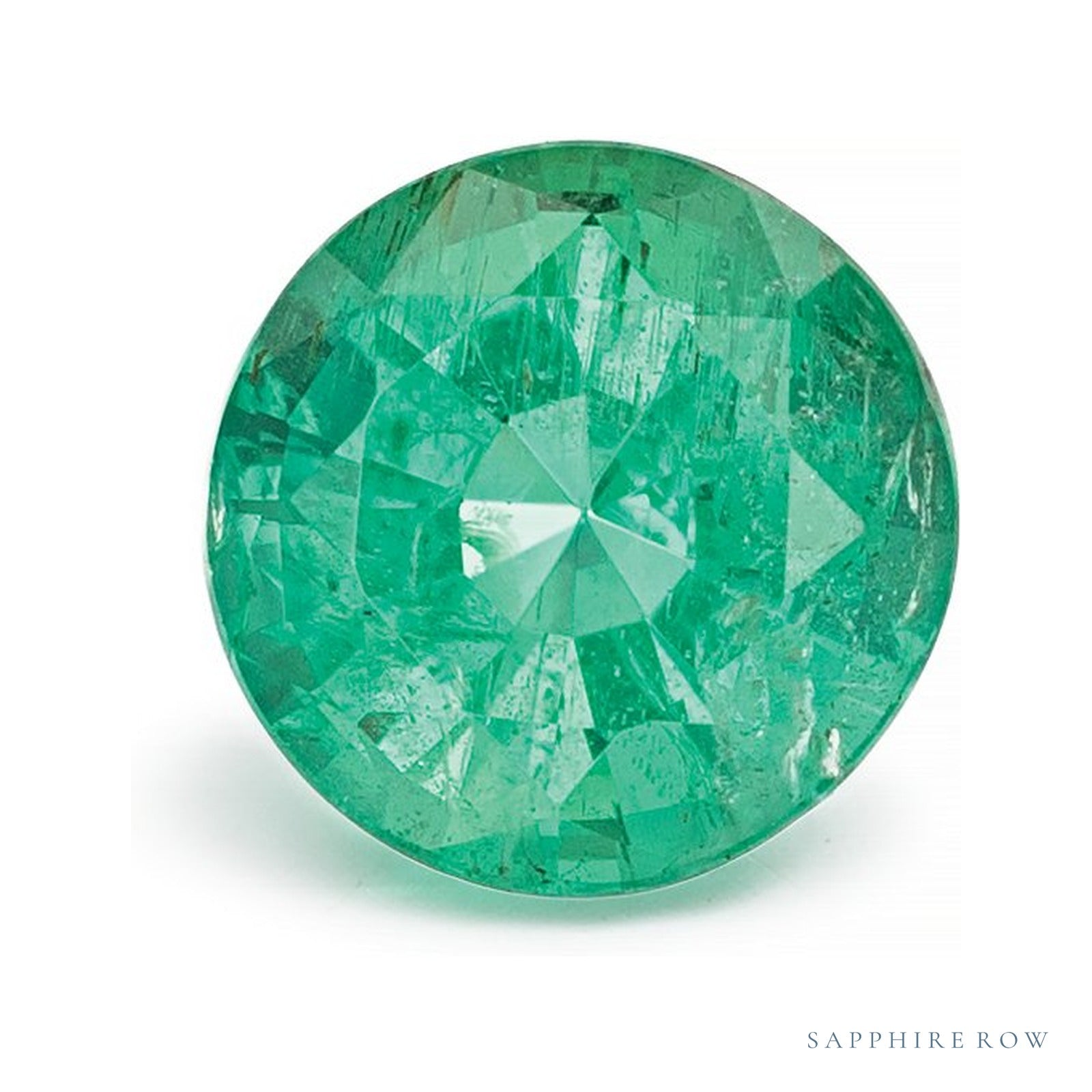 0.78 ct natural green emerald from Zambia, round cut | Sapphire Row · cut4
