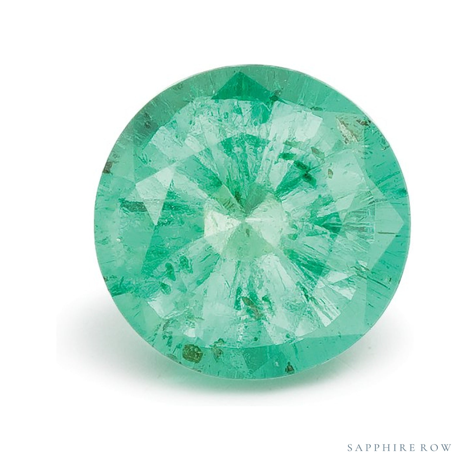 0.78 ct natural green emerald from Zambia, round cut | Sapphire Row · cut4