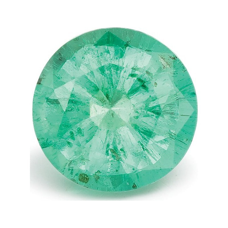 0.78 ct natural green emerald from Zambia, round cut | Sapphire Row · cut7