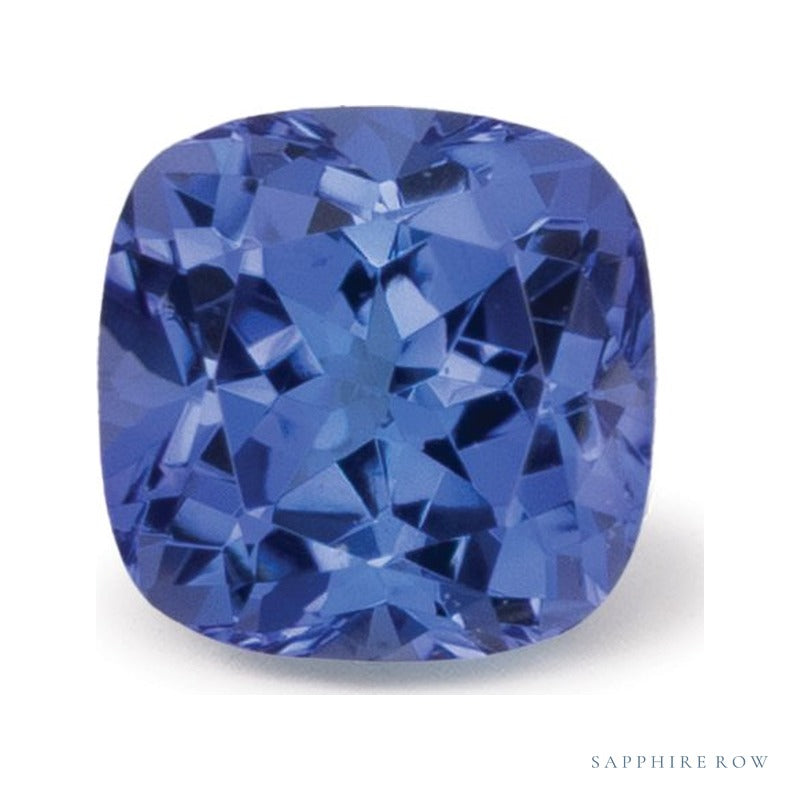0.78 ct natural blue tanzanite from Tanzania, cushion cut | Sapphire Row · cut7
