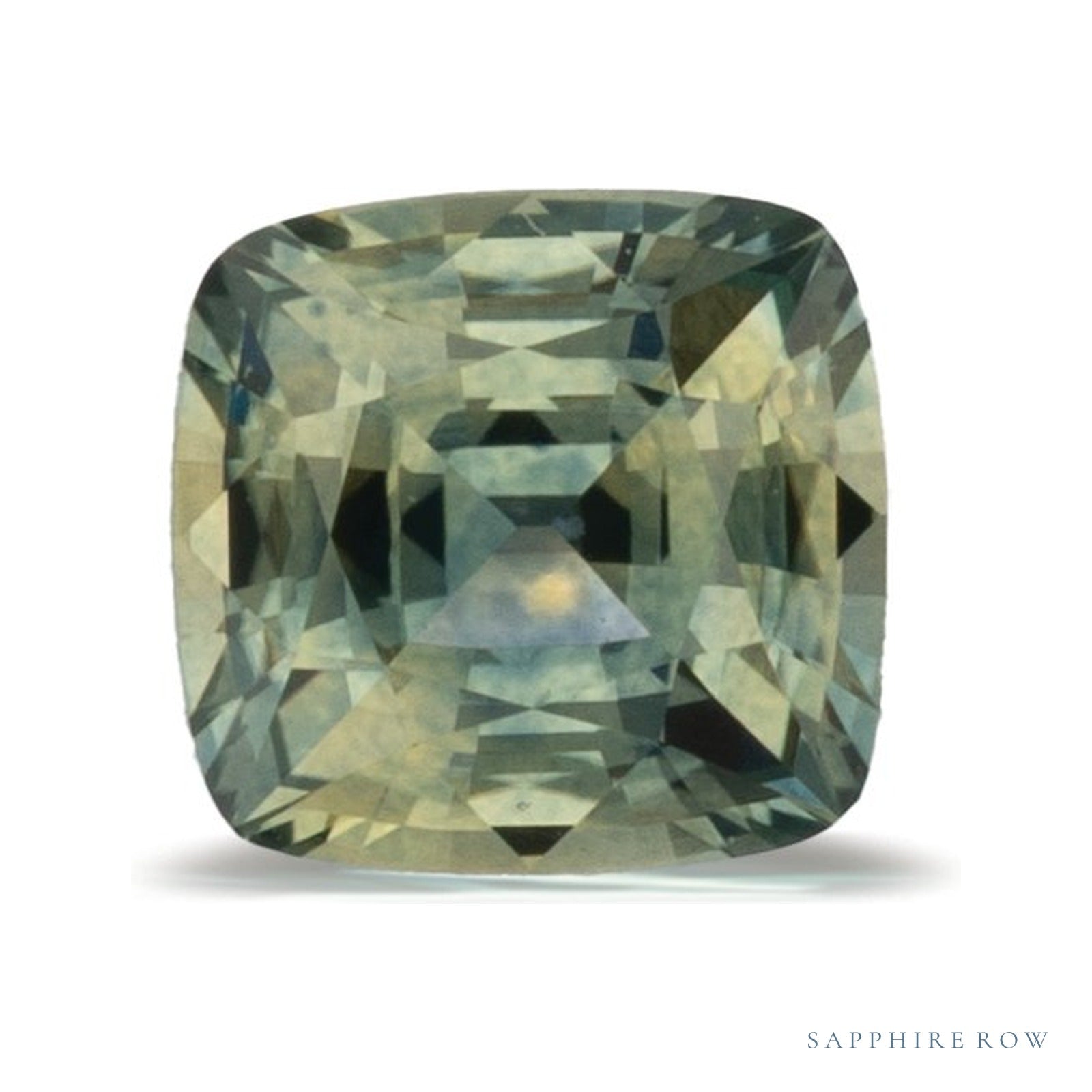 0.78 ct natural green sapphire from United States, cushion cut | Sapphire Row · cut4