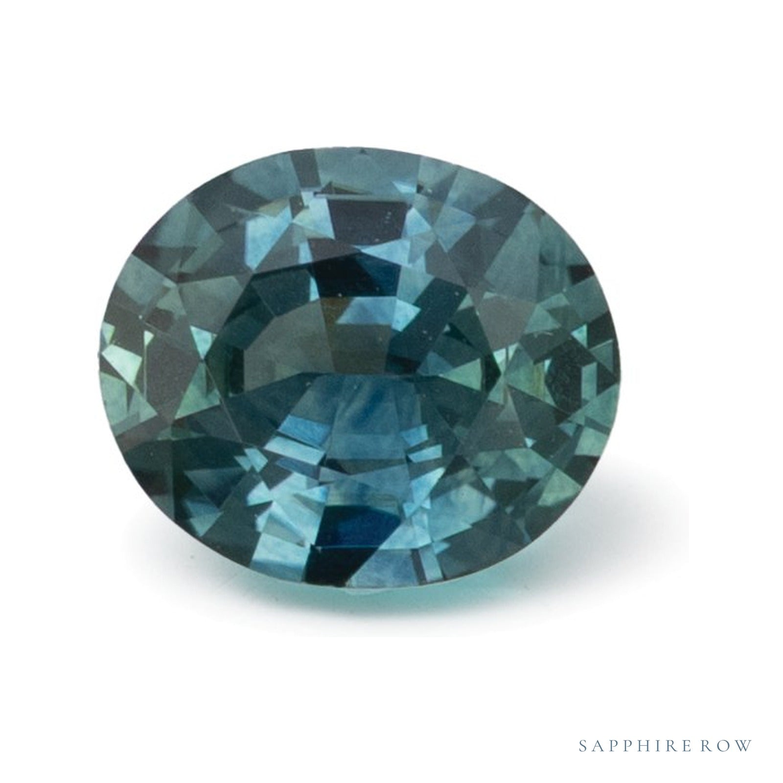 0.78 ct natural teal sapphire from United States, oval cut | Sapphire Row · cut4