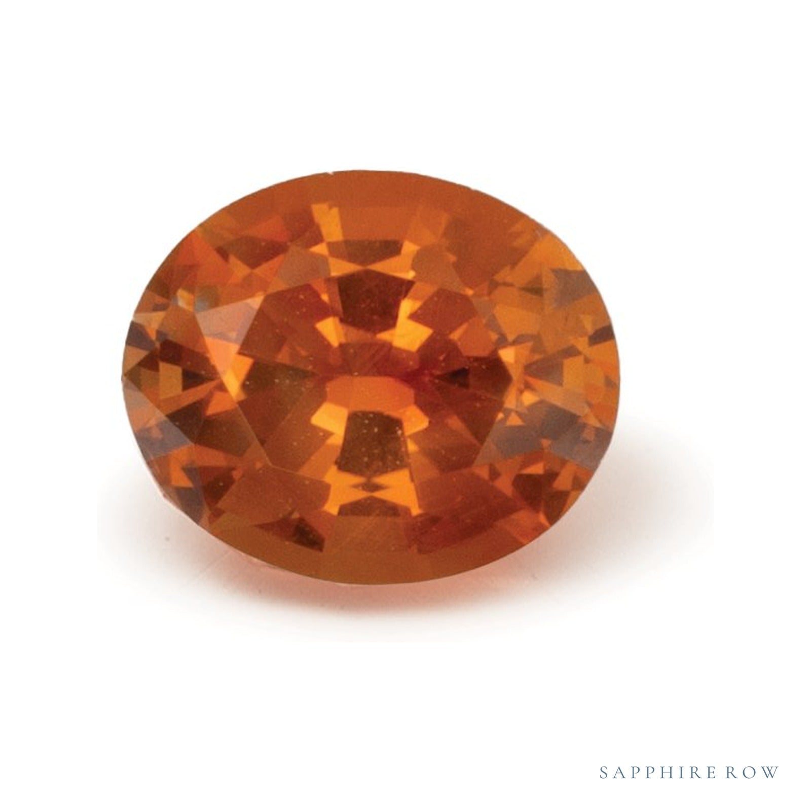 0.77 ct natural orange sapphire from United States, oval cut | Sapphire Row · cut4