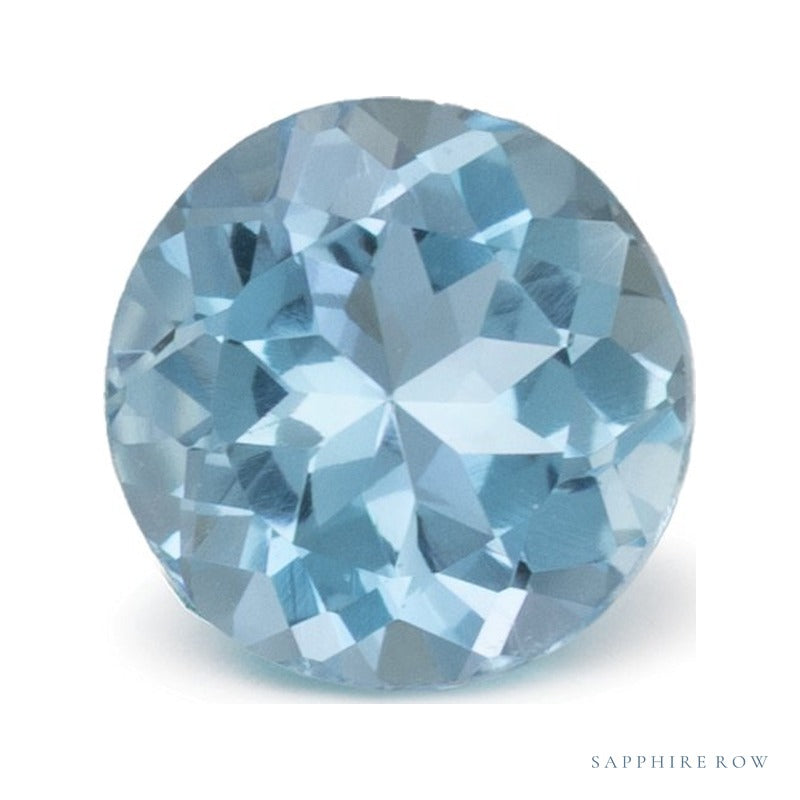 0.76 ct natural blue aquamarine from Brazil, round cut | Sapphire Row · cut4 · cut5