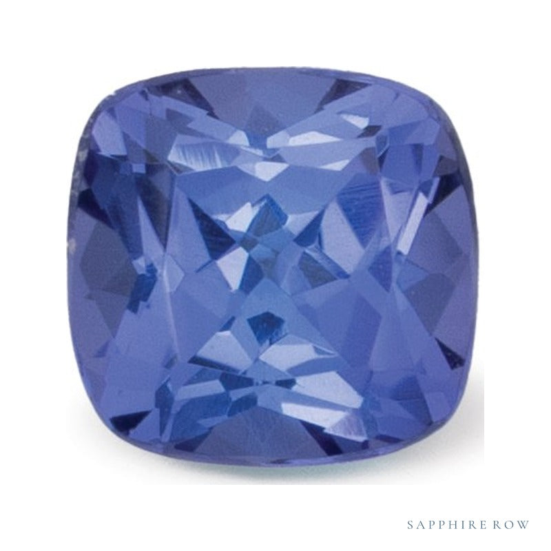 0.71 ct natural blue tanzanite from Tanzania, cushion cut | Sapphire Row · cut6