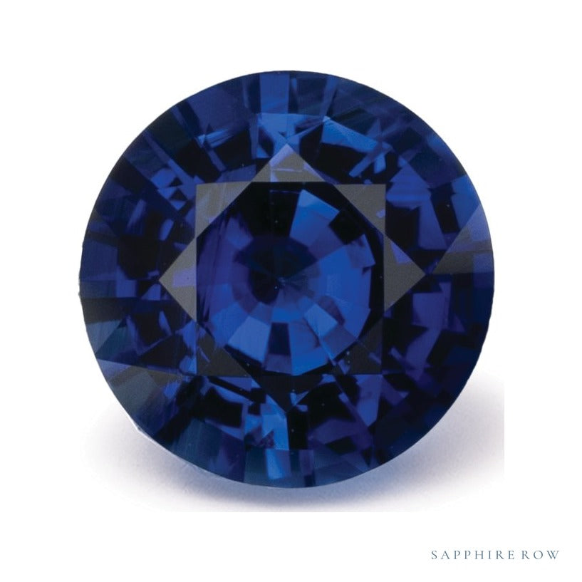0.70 ct natural blue sapphire from Thailand, round cut | Sapphire Row · cut7