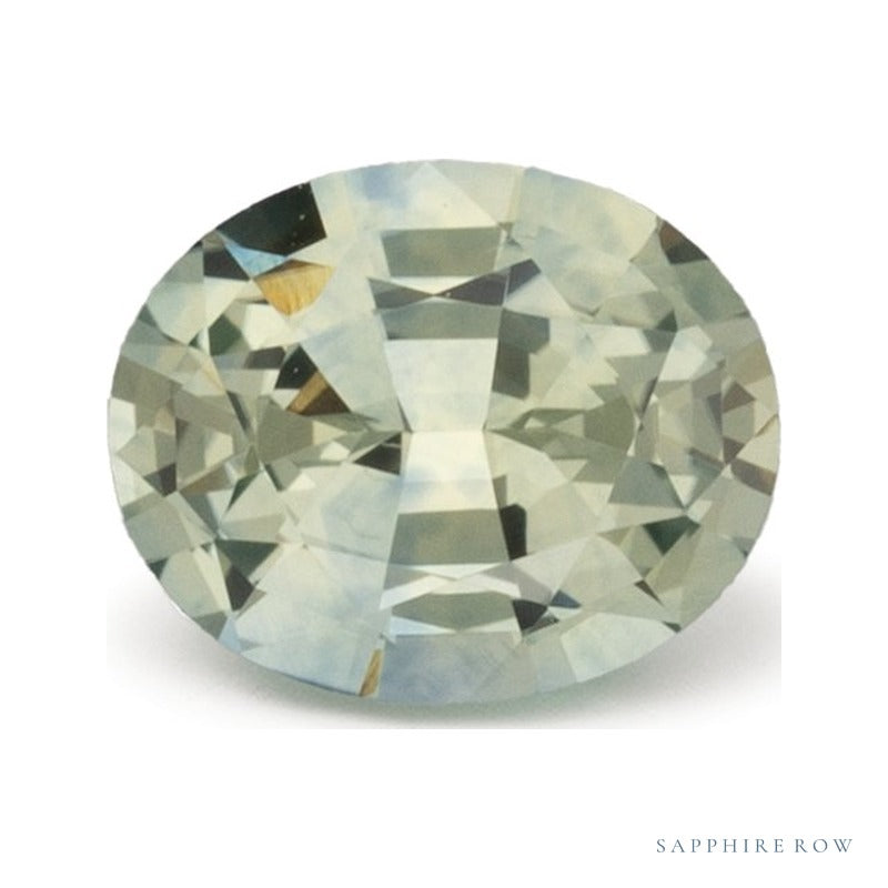 0.69 ct natural green sapphire from Montana, oval cut | Sapphire Row · cut7