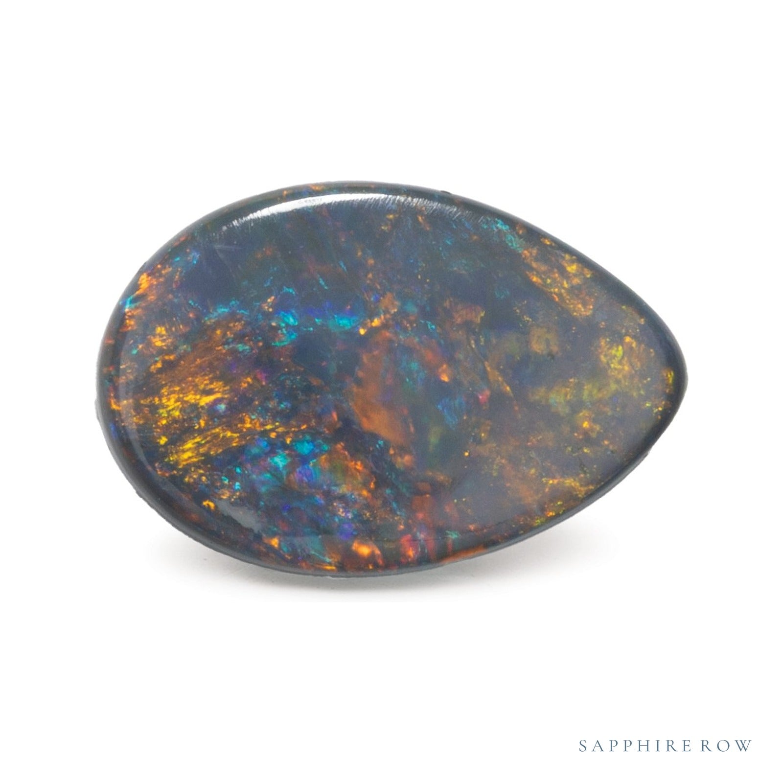 0.70 ct natural green opal from Australia, pear cut | Sapphire Row · cut4
