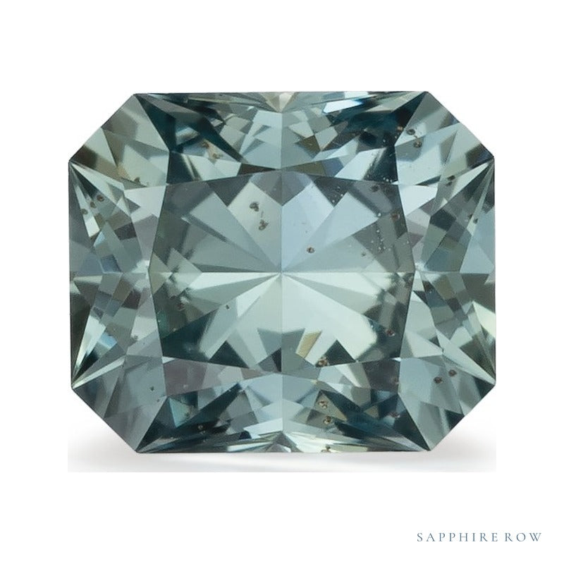 0.68 ct natural green sapphire from Tanzania, radiant cut | Sapphire Row · cut7