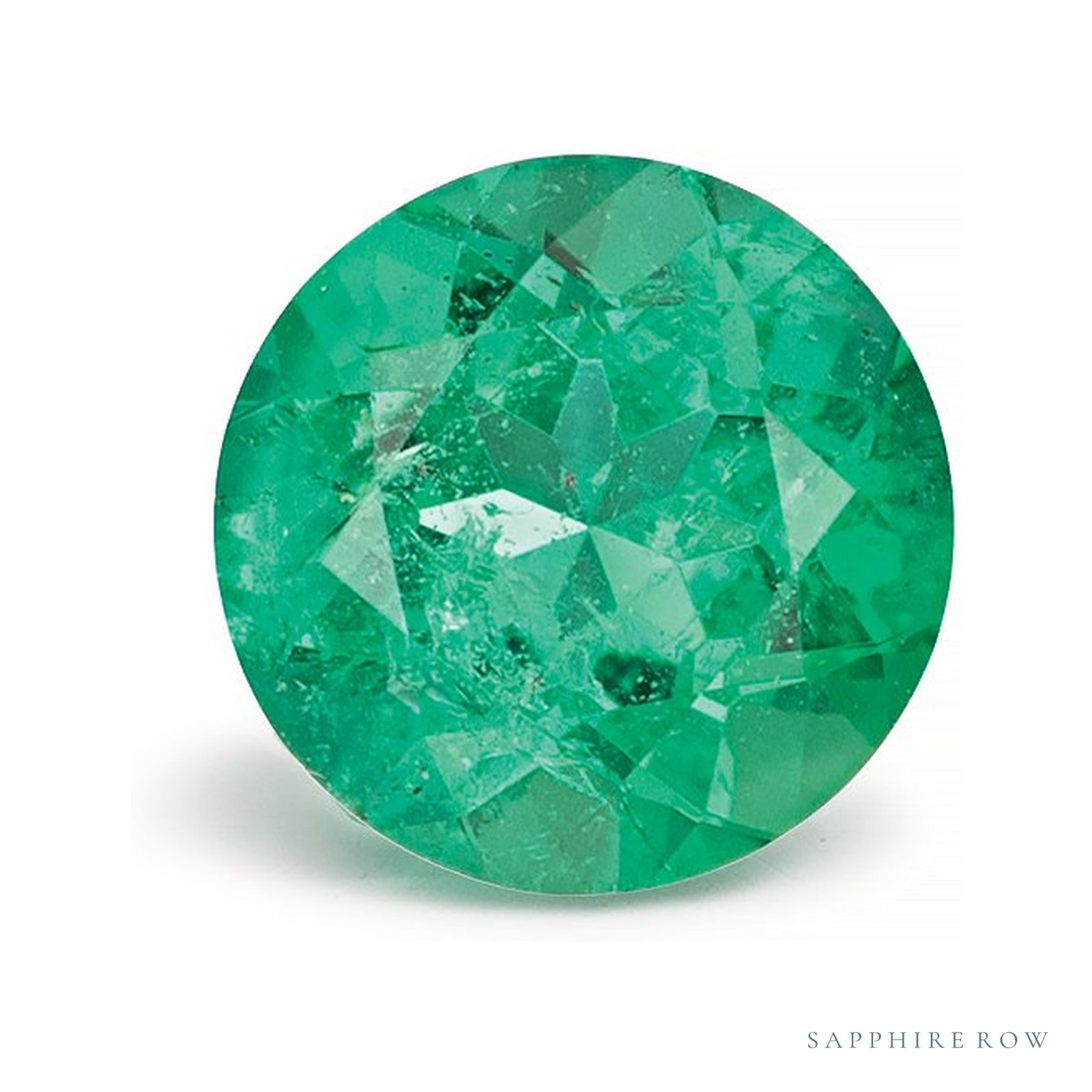 0.67 ct natural green emerald from Zambia, round cut | Sapphire Row · cut4