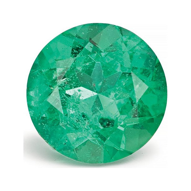 0.67 ct natural green emerald from Zambia, round cut | Sapphire Row · cut7
