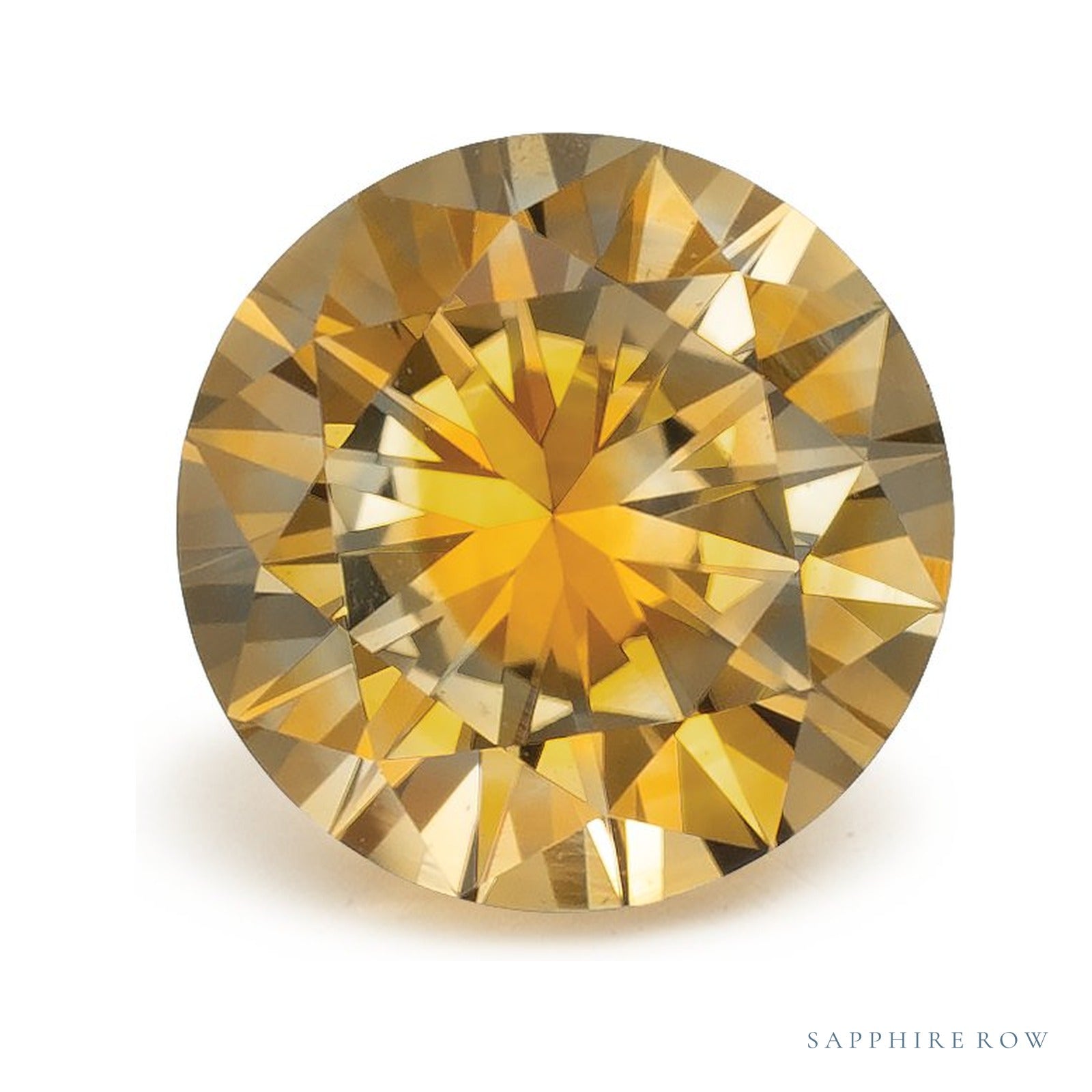 0.66 ct natural orange sapphire from United States, round cut | Sapphire Row · cut4
