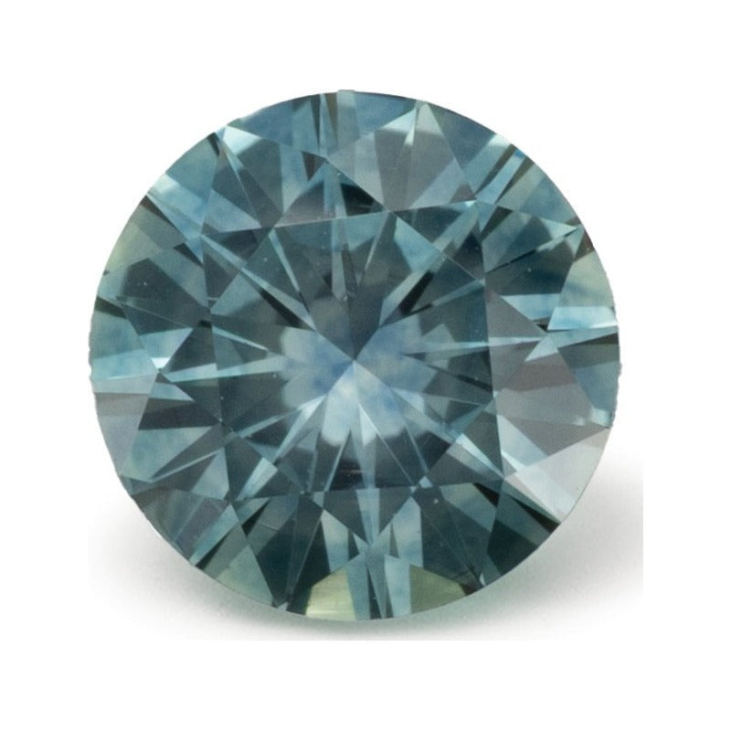 0.64 ct natural green sapphire from Montana, round cut | Sapphire Row · cut7