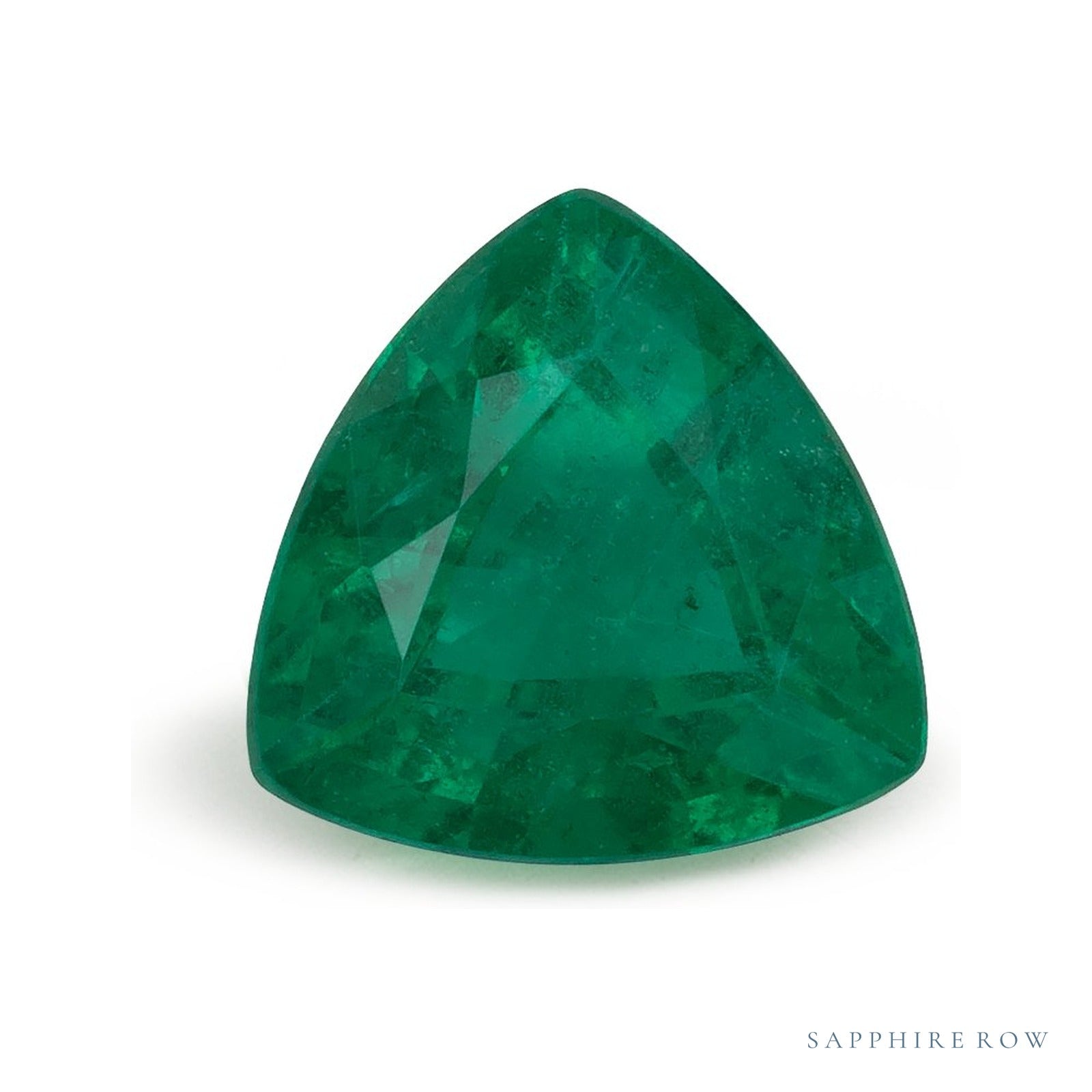 0.60 ct natural green emerald from Zambia, trillion cut | Sapphire Row · cut4