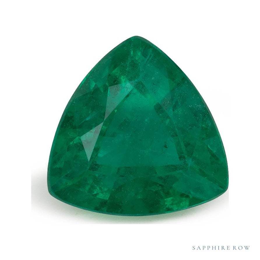 0.60 ct natural green emerald from Zambia, trillion cut | Sapphire Row · cut7
