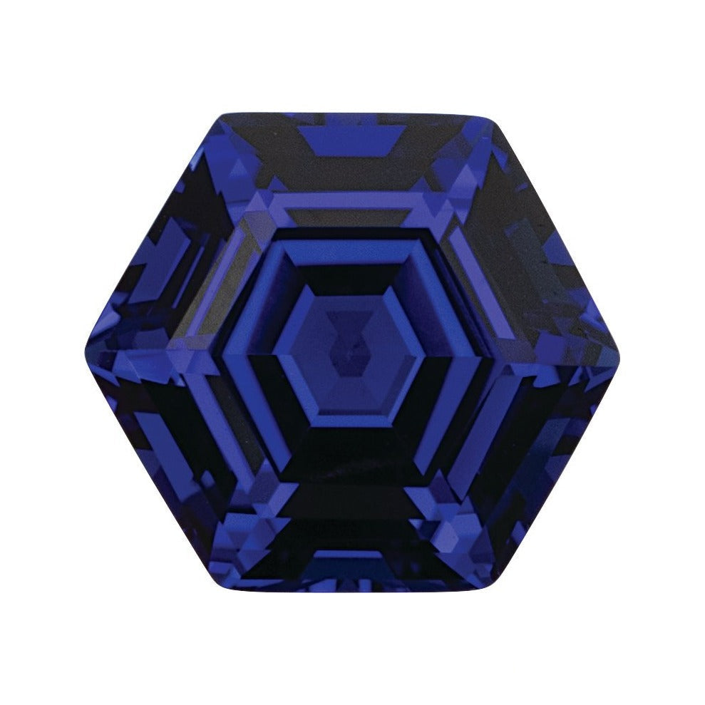 6 mm lab-grown blue sapphire, hexagon cut | Sapphire Row · cut7