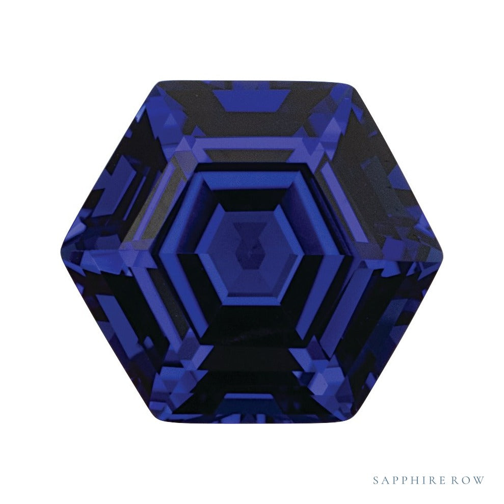 8 mm lab-grown blue sapphire, hexagon cut | Sapphire Row · cut7