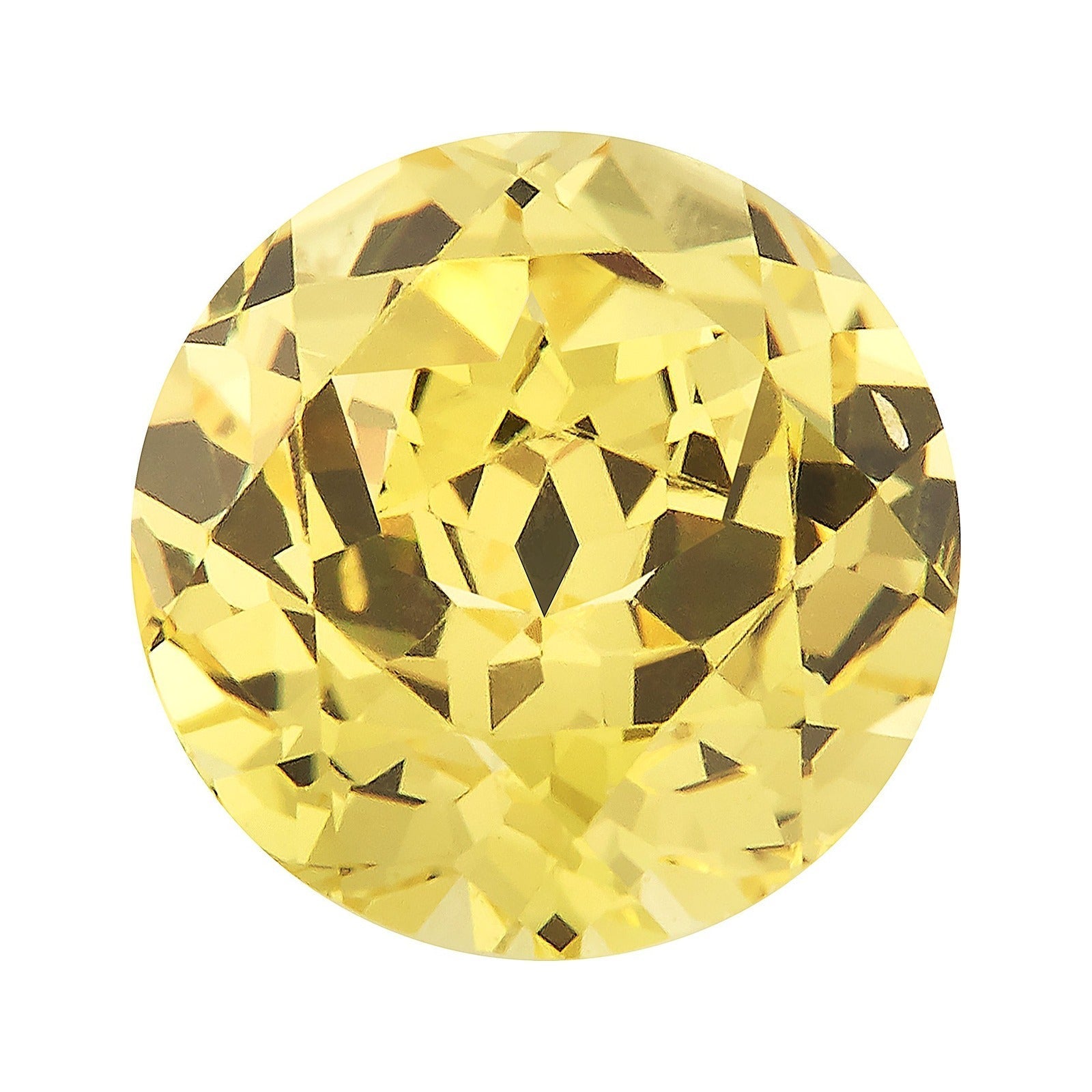 10.5 mm lab-grown yellow sapphire, round cut | Sapphire Row · cut7