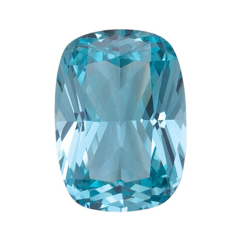8x6 mm lab-grown aqua sapphire, antique cushion cut | Sapphire Row · cut7