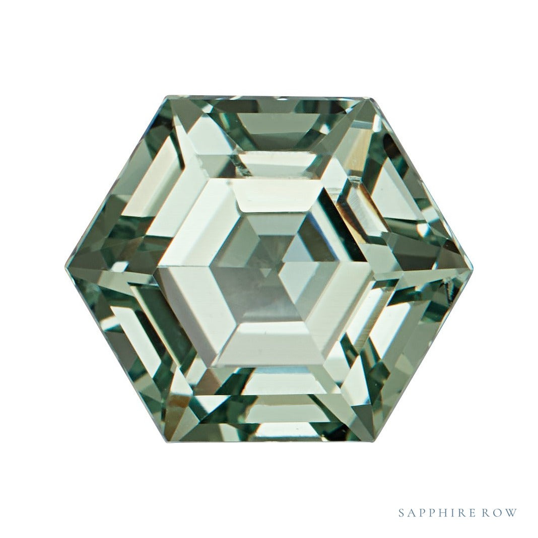 8 mm lab-grown green sapphire, hexagon cut | Sapphire Row · cut7