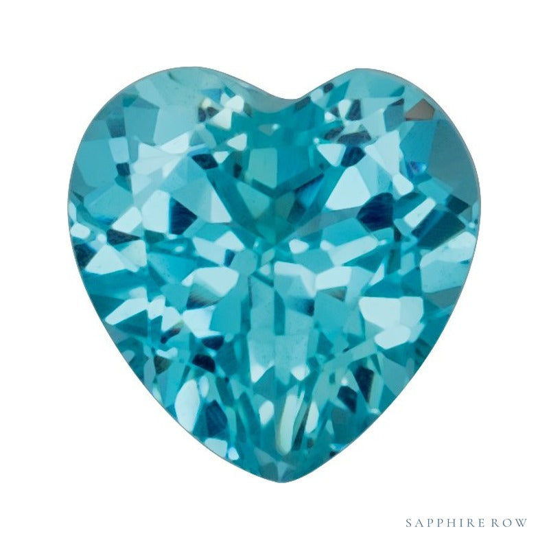 5 mm lab-grown aqua sapphire, heart cut | Sapphire Row · cut7