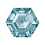 6 mm lab-grown aqua sapphire, hexagon cut | Sapphire Row · cut7