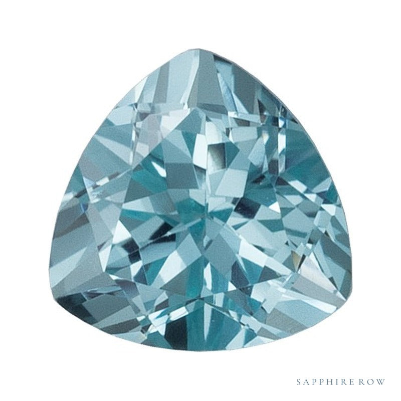 4 mm lab-grown aqua sapphire, trillion cut | Sapphire Row · cut7
