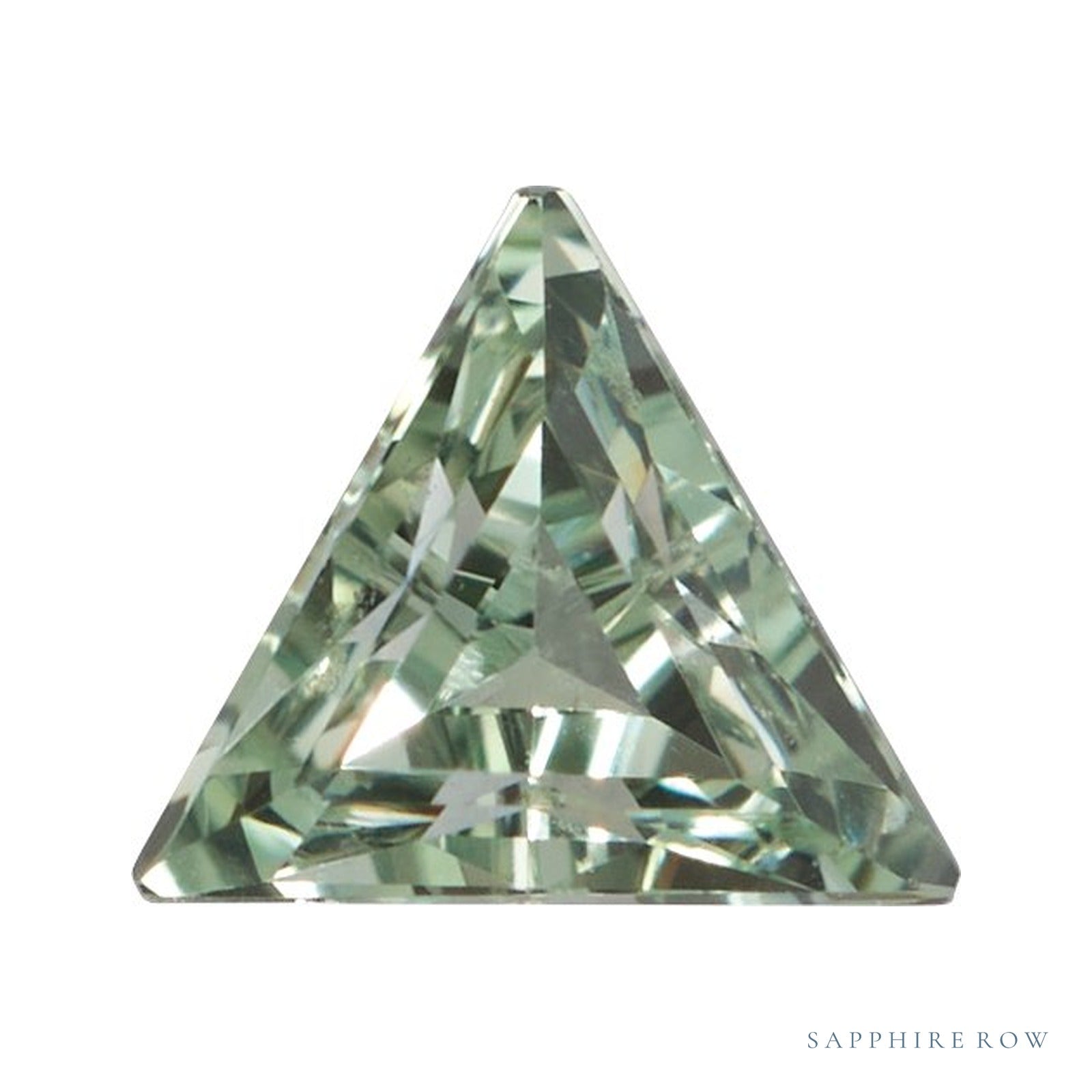 6 mm lab-grown green sapphire, triangle cut | Sapphire Row · cut4