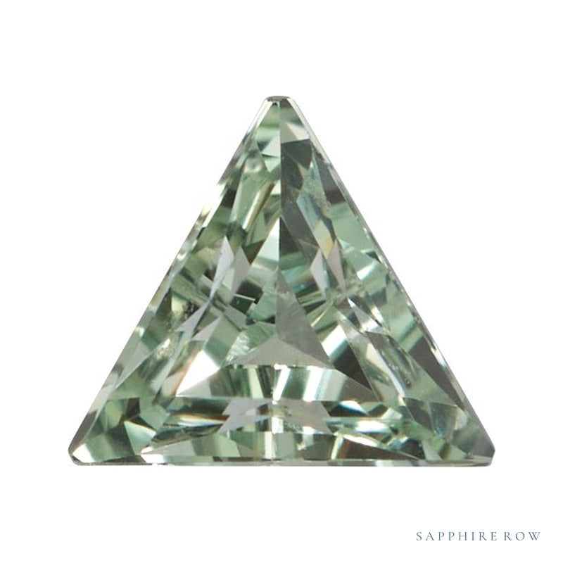 6 mm lab-grown green sapphire, triangle cut | Sapphire Row · cut7