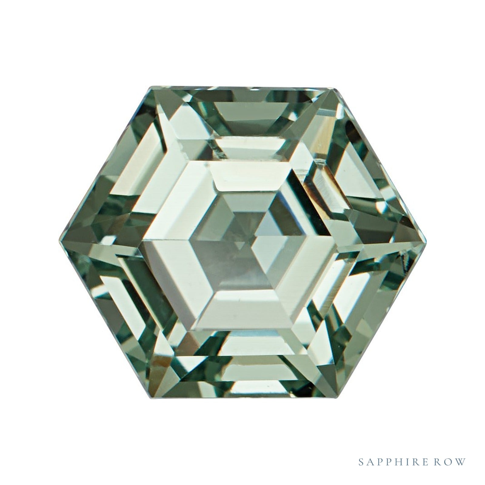 5 mm lab-grown green sapphire, hexagon cut | Sapphire Row · cut4