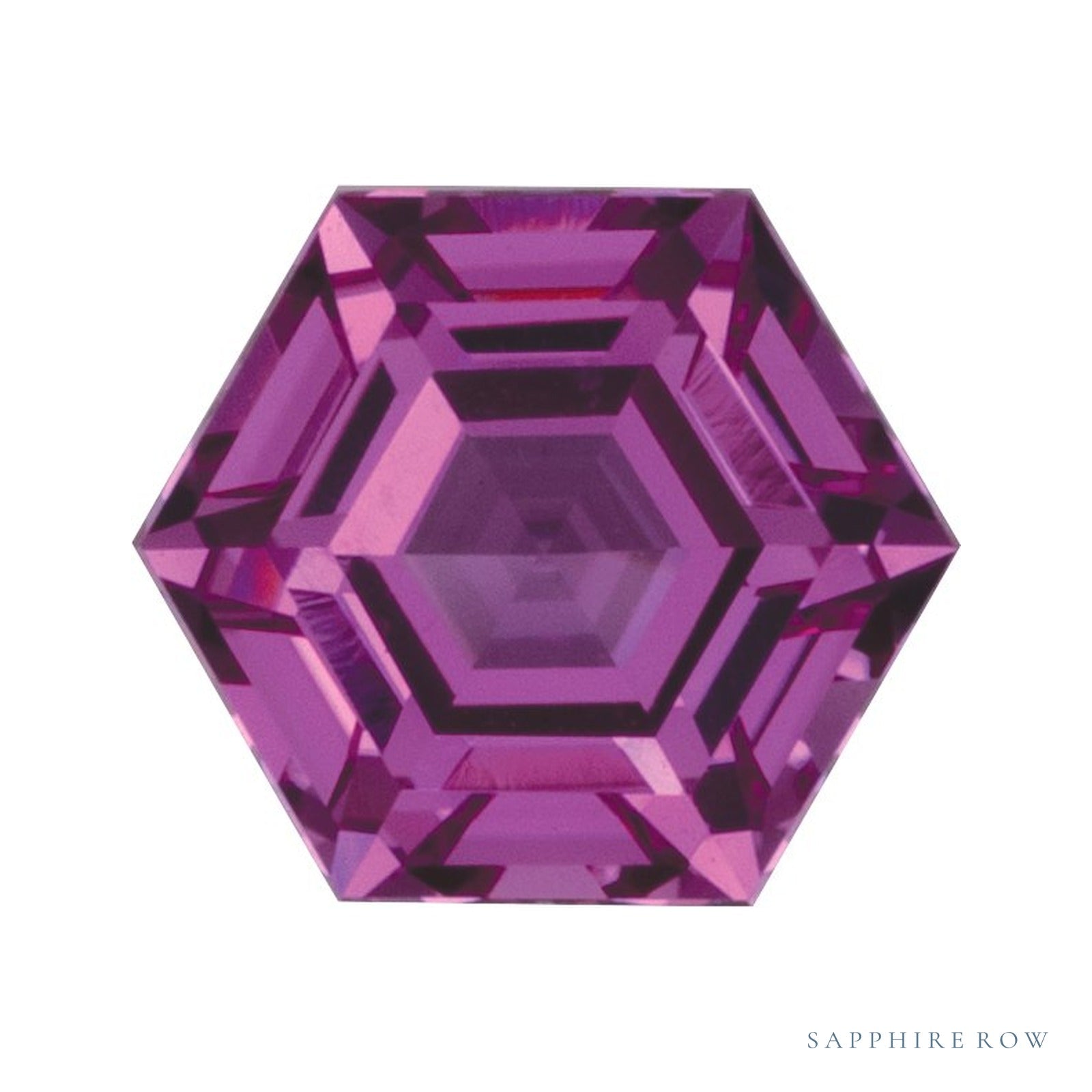 6 mm lab-grown pink sapphire, hexagon cut | Sapphire Row · cut4