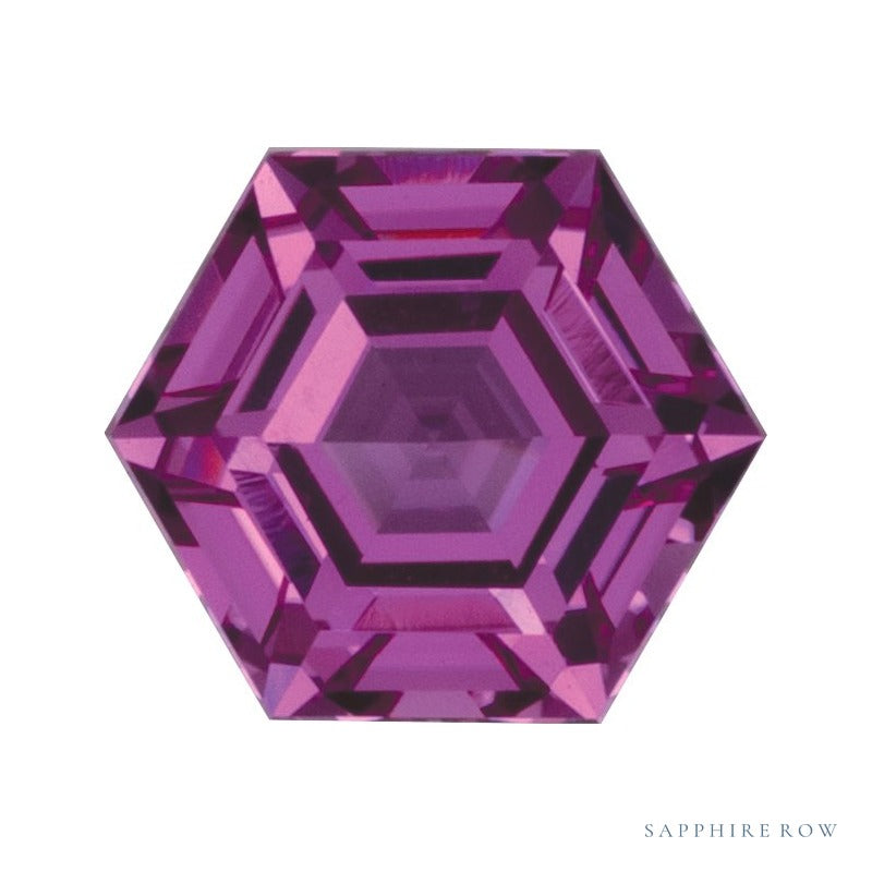 6 mm lab-grown pink sapphire, hexagon cut | Sapphire Row · cut7