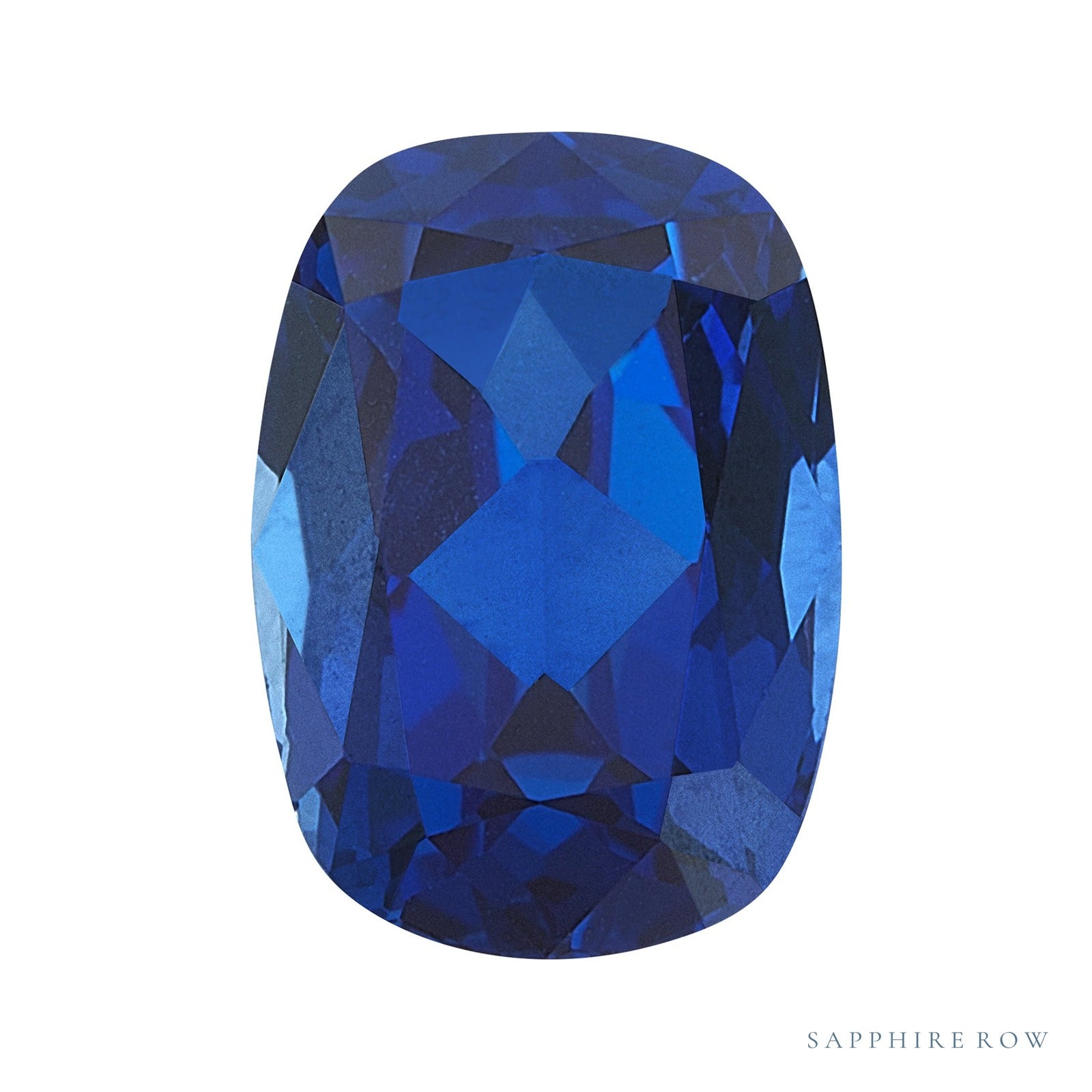 6x4 mm lab-grown blue sapphire, antique cushion cut | Sapphire Row · cut4