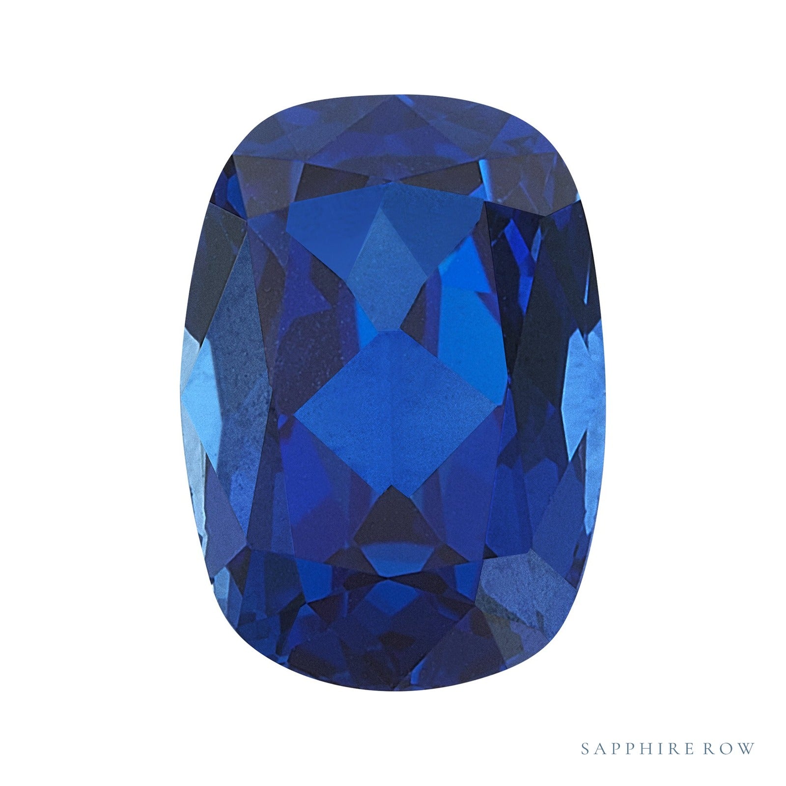 6x4 mm lab-grown blue sapphire, antique cushion cut | Sapphire Row · cut7