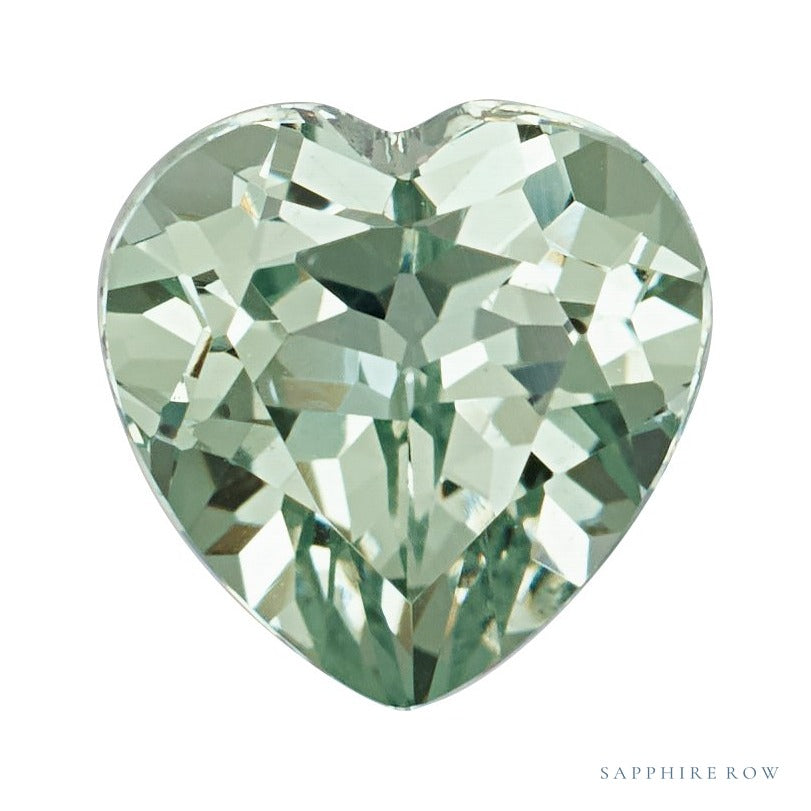 3 mm lab-grown green sapphire, heart cut | Sapphire Row · cut7