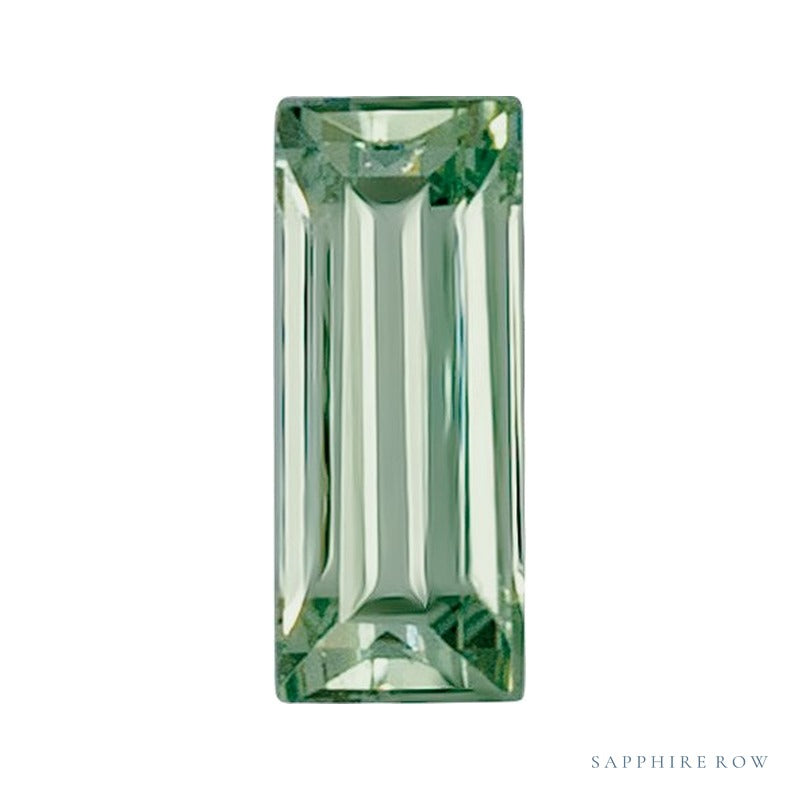 5x2 mm lab-grown green sapphire, straight baguette cut | Sapphire Row · cut7