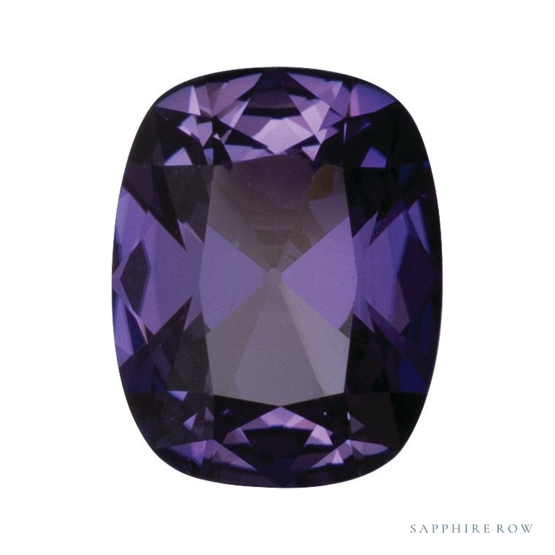 7x5 mm lab-grown purple sapphire, antique cushion cut | Sapphire Row · cut6