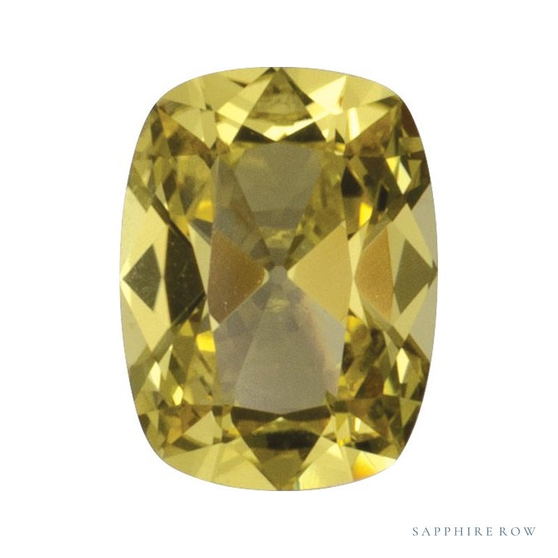 7x5 mm lab-grown yellow sapphire, antique cushion cut | Sapphire Row · cut6