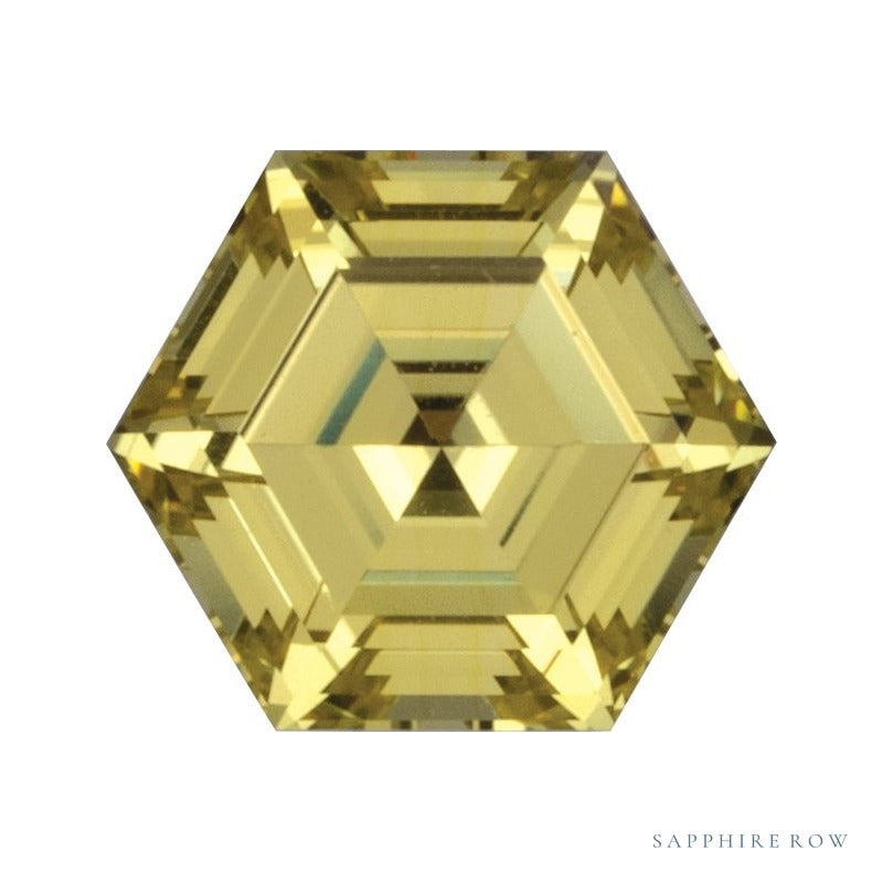 5 mm lab-grown yellow sapphire, hexagon cut | Sapphire Row · cut7