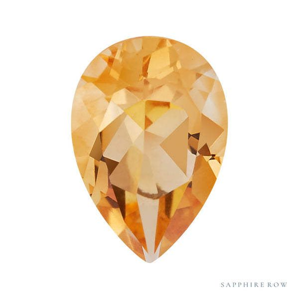6x4 mm natural orange citrine, pear cut | Sapphire Row · cut4