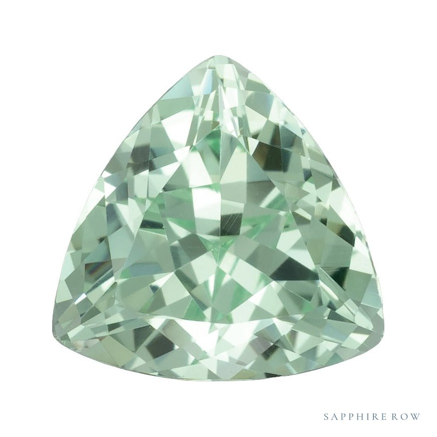 6 mm lab-grown mint green sapphire, trillion cut | Sapphire Row · cut7