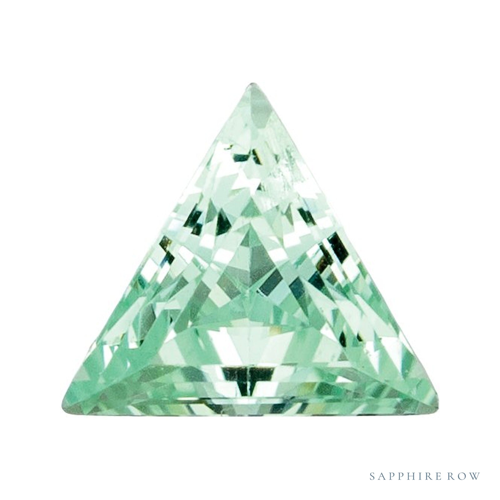 4 mm lab-grown mint green sapphire, triangle cut | Sapphire Row · cut4