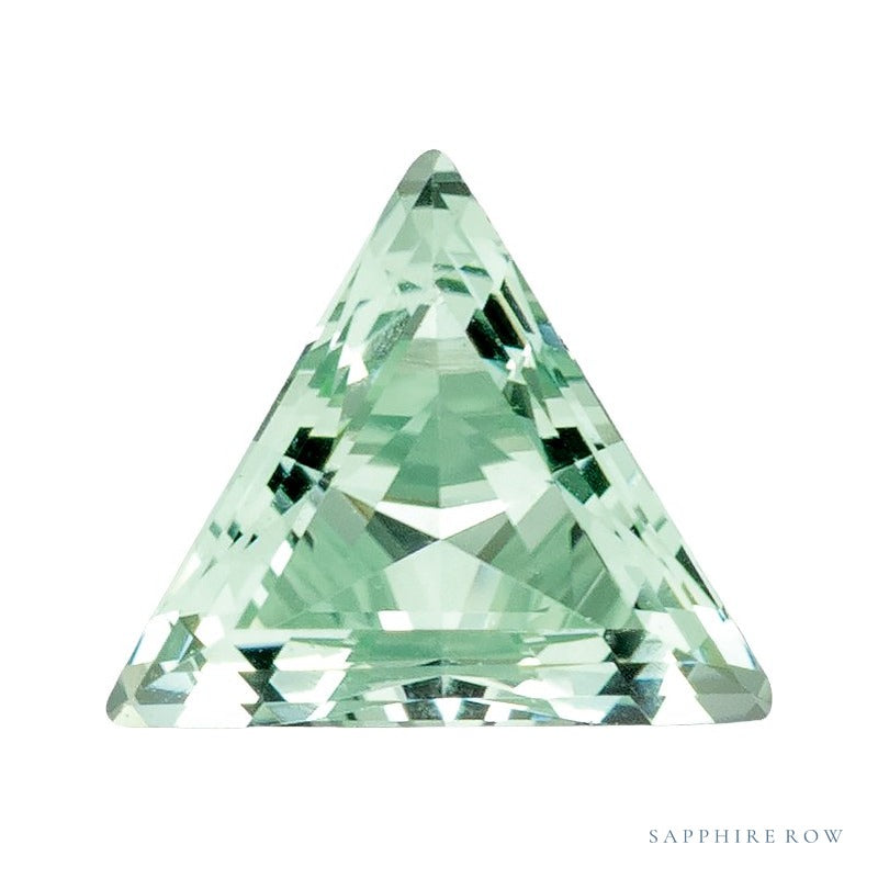 5 mm lab-grown mint green sapphire, triangle cut | Sapphire Row · cut7