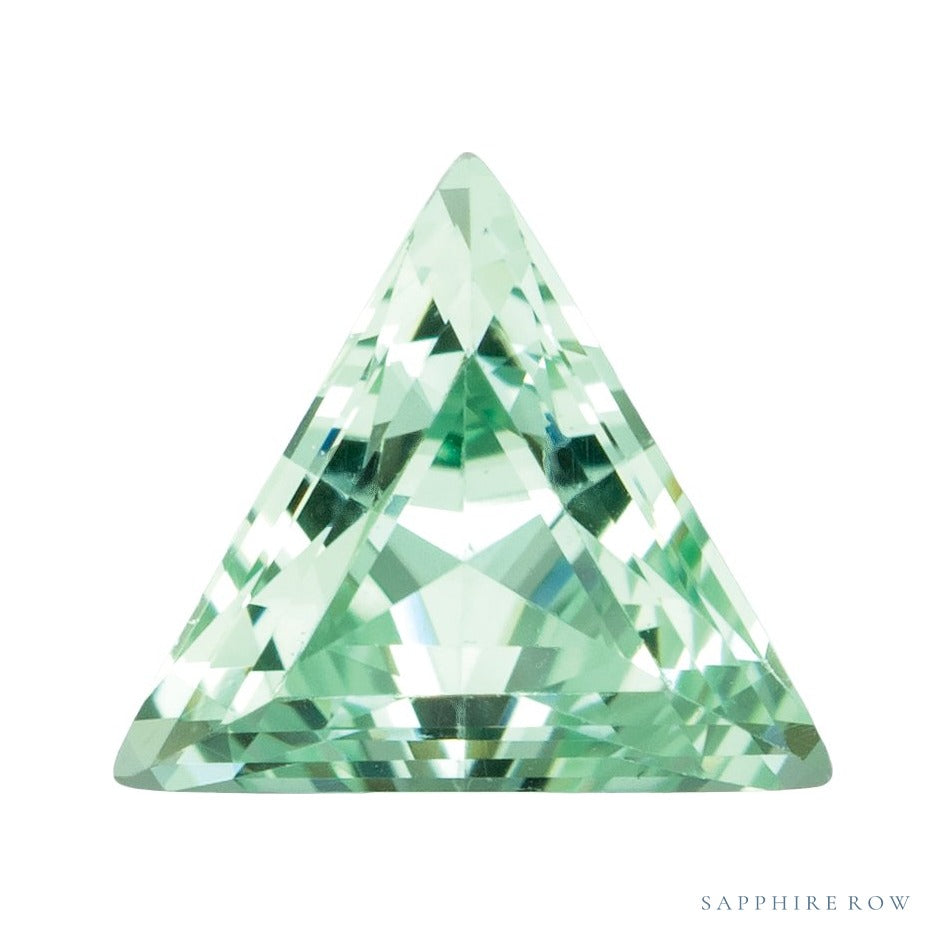 6 mm lab-grown mint green sapphire, triangle cut | Sapphire Row · cut7