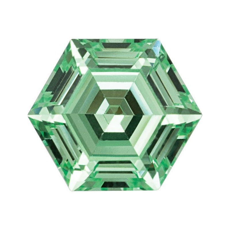 5 mm lab-grown mint green sapphire, hexagon cut | Sapphire Row · cut7
