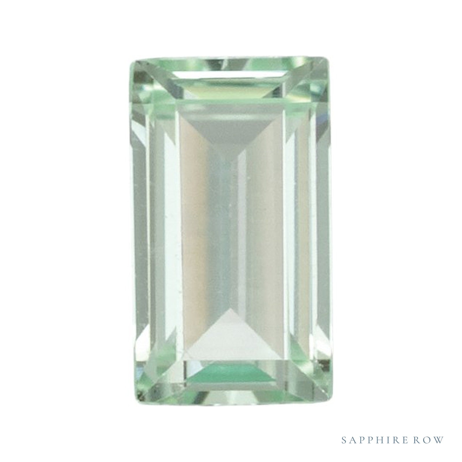 3.5x2 mm lab-grown mint green sapphire, straight baguette cut | Sapphire Row · cut4