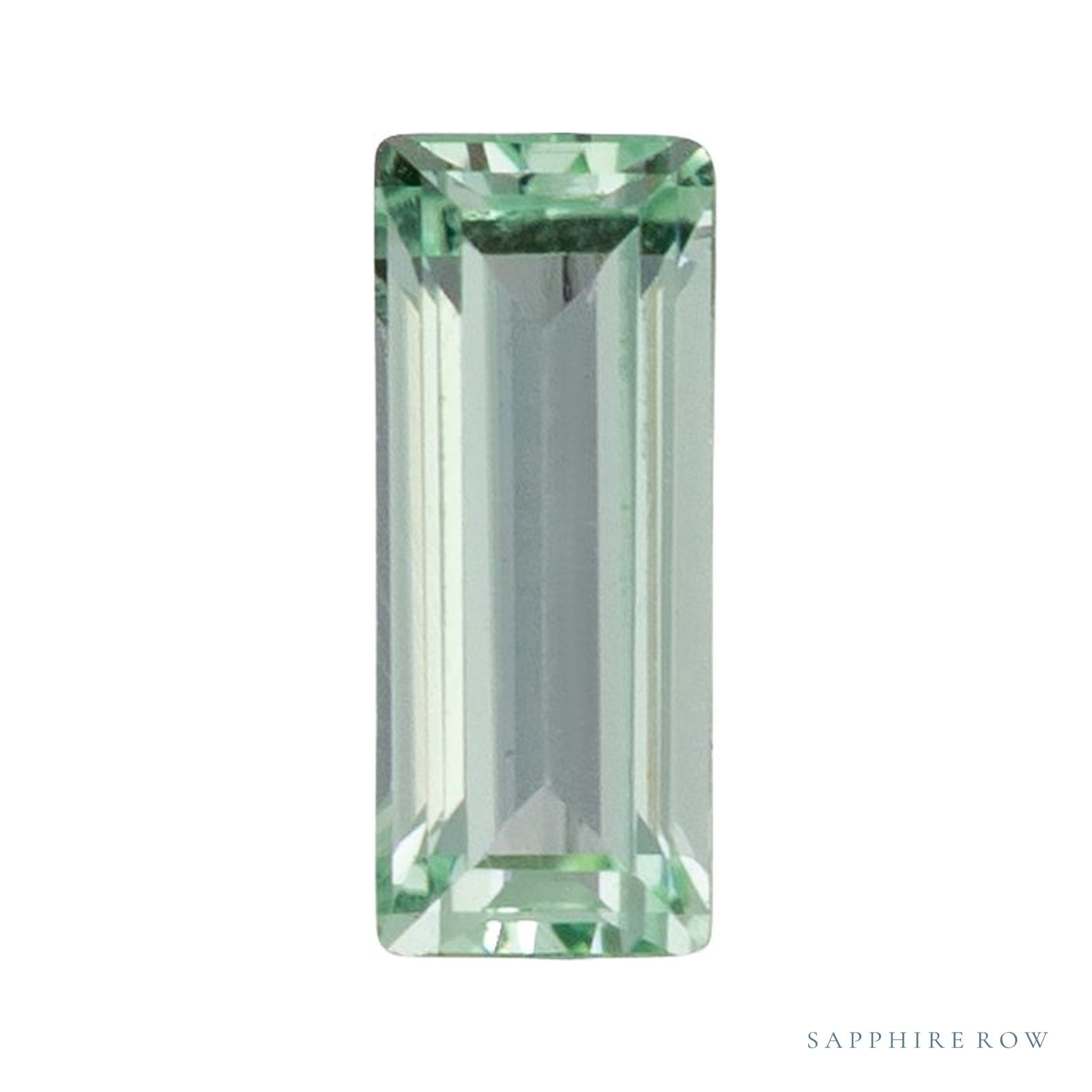 5x2 mm lab-grown mint green sapphire, straight baguette cut | Sapphire Row · cut4