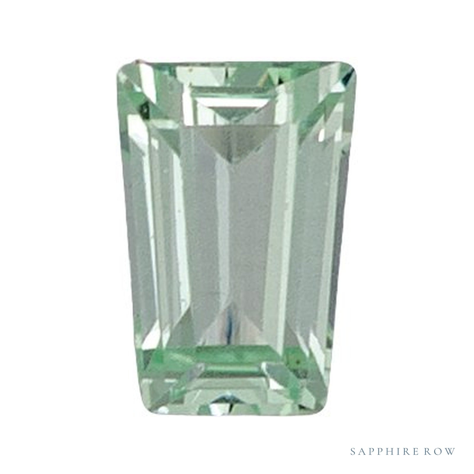 2x1.5 mm lab-grown mint green sapphire, tapered baguette cut | Sapphire Row · cut4