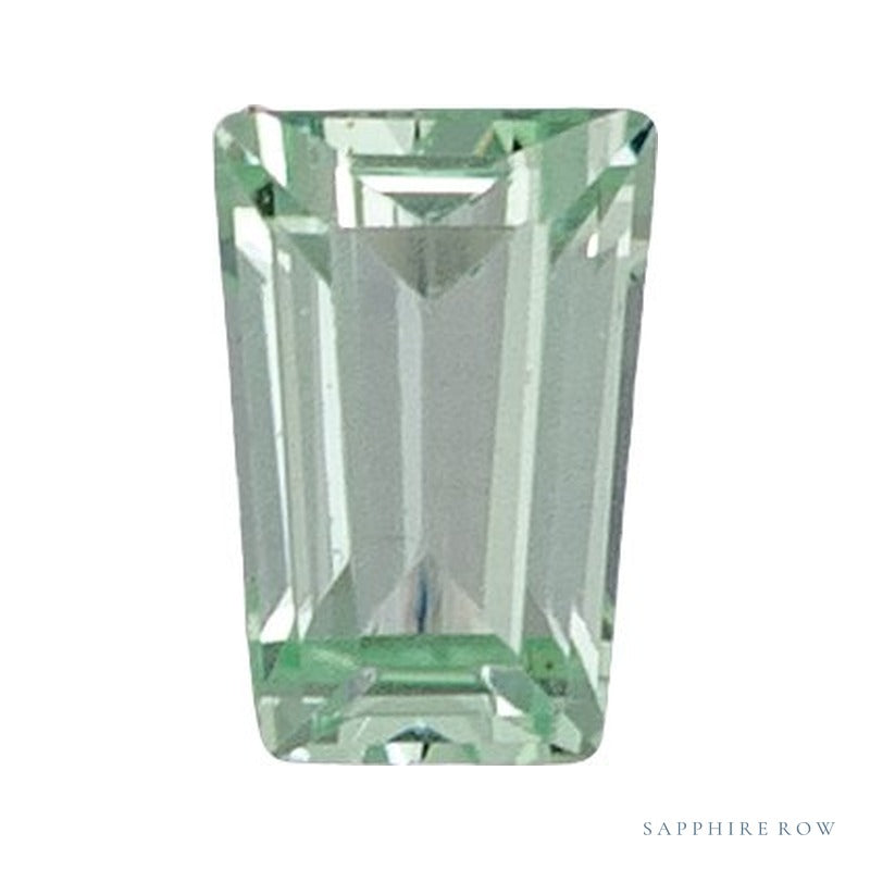 2x1.5 mm lab-grown mint green sapphire, tapered baguette cut | Sapphire Row · cut7